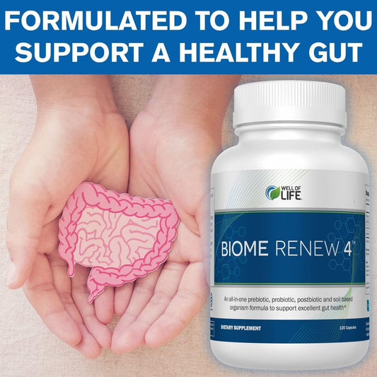 Well of Life Biome Renew 4 label closeup highlighting probiotic and enzyme blend