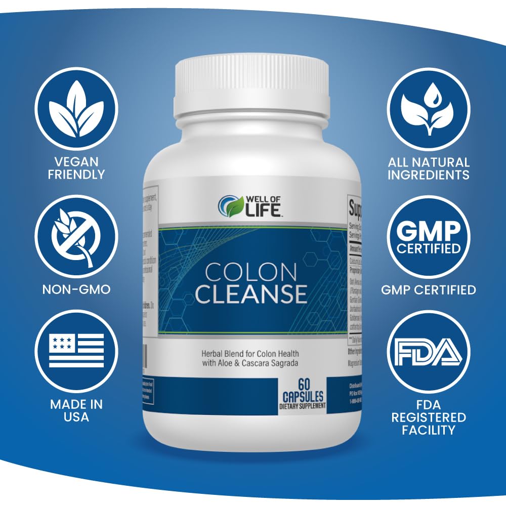 Well of Life Colon Cleanse dosing shot shows capsule intake.