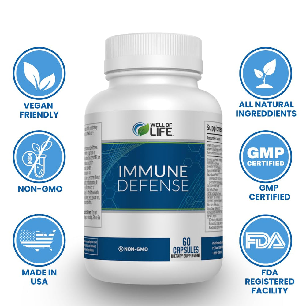 Well of Life Immune Defense 600mg ingredients: raspberry for fruit-derived antioxidants