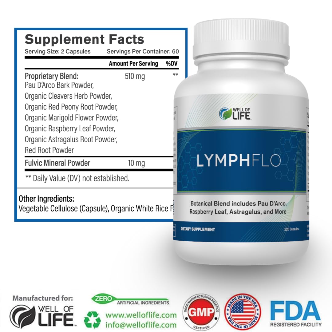 Well of Life LymphFlo pau-d-arco blend close-up highlighting traditional herb for wellness
