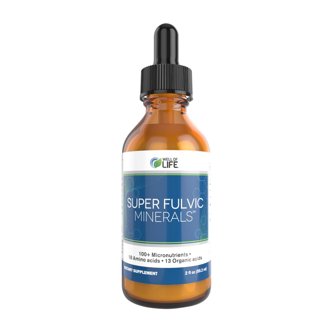 Well of Life Super Fulvic Minerals bottle highlighting concentrated minerals for daily wellness