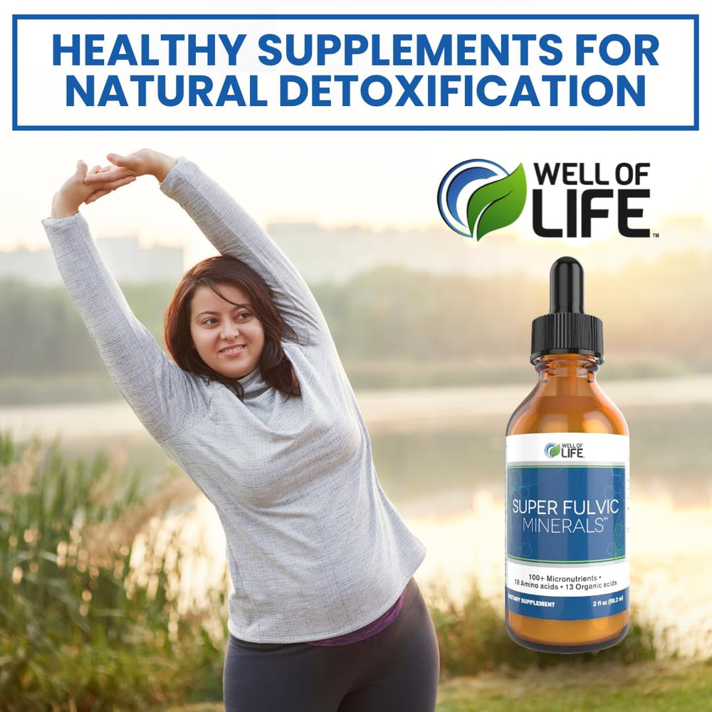 Well of Life Super Fulvic Minerals bottle with serving spoon for daily use