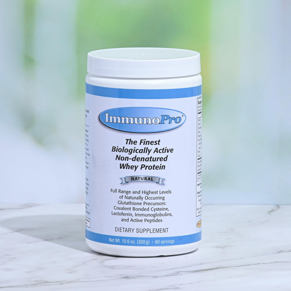 Well Wisdom ImmunoPro 60-serving jar branding showcases long-term fueling.