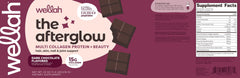 Wellah Afterglow packaging-label highlights GMP testing and quality assurance.