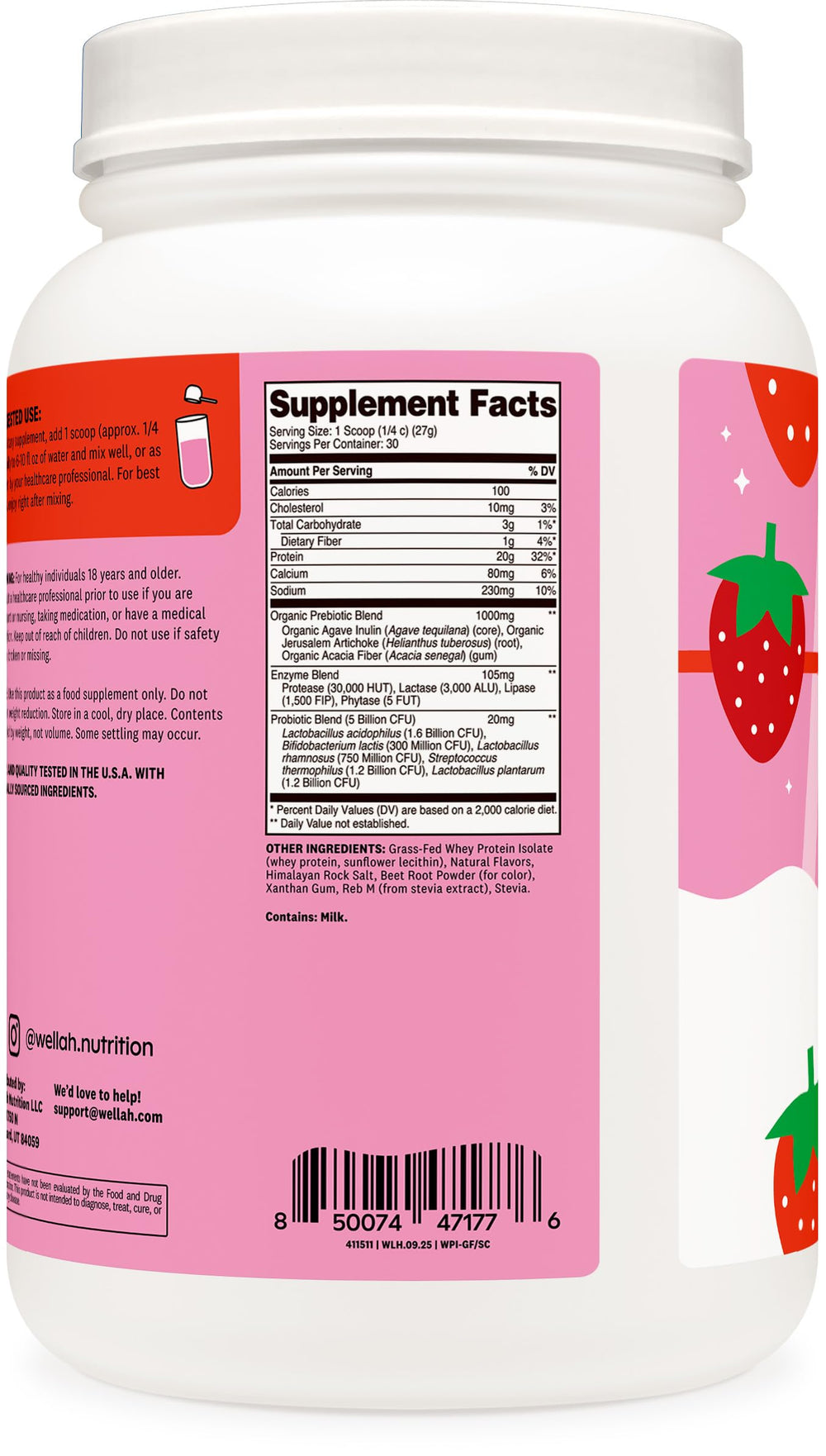 Wellah Strawberries and Cream shake showcases tasty protein option.