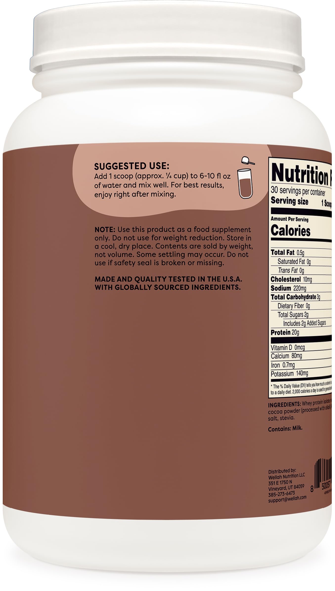 Wellah Protein Your Whey 30-serving container for convenient ongoing supply