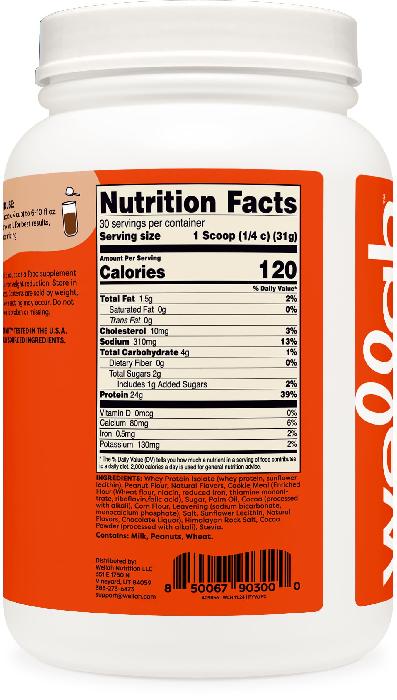 Wellah Protein Your Whey lab testing image shows ISO-accredited quality checks