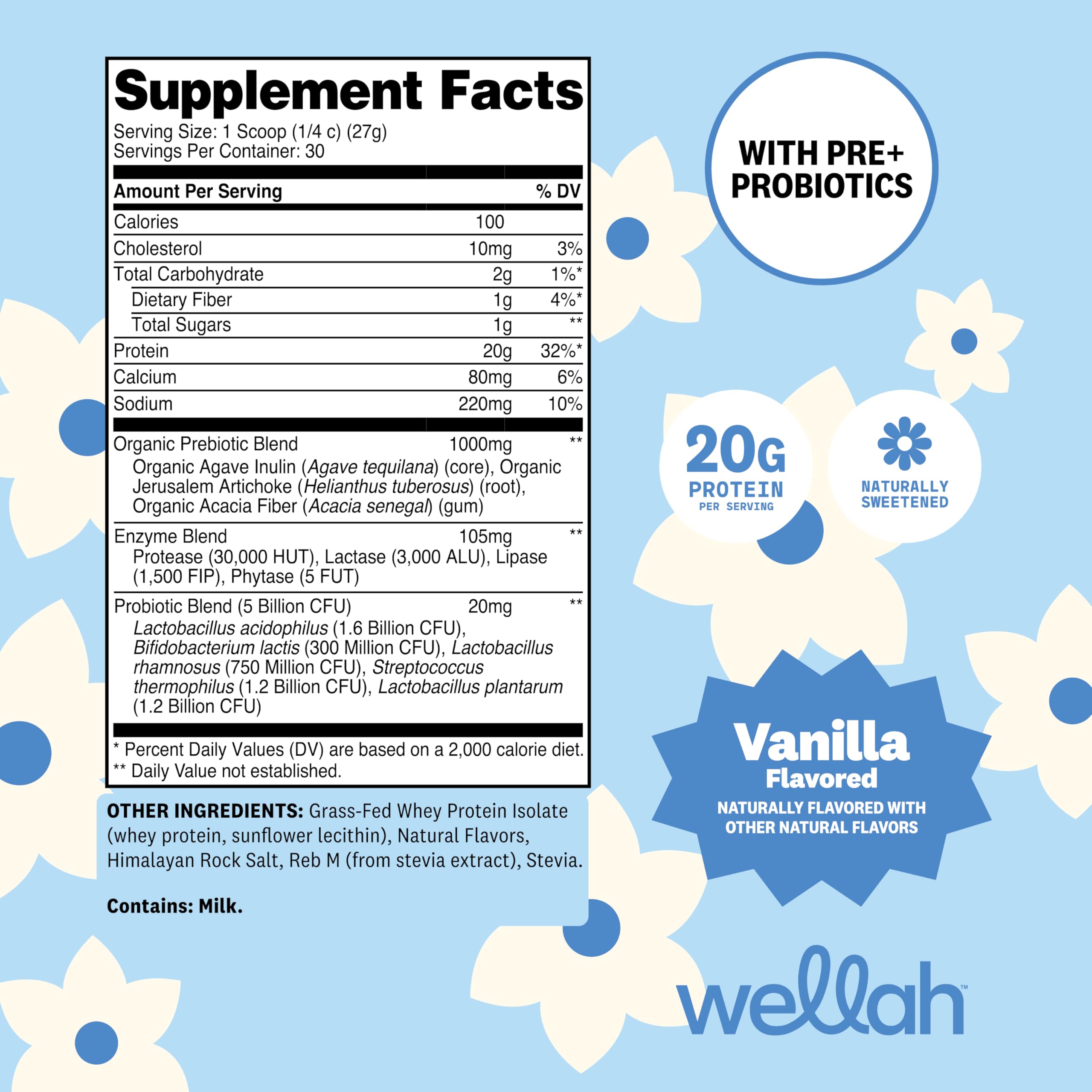 Wellah whey protein pour into glass for a quick shake
