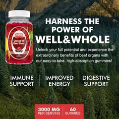 Well&Whole beef liver gummies packaging emphasizes natural ingredients.
