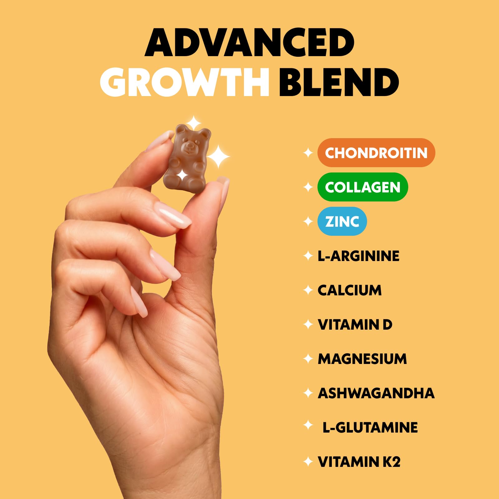 Wellanova Height Growth Gummies close-up of chewy texture and vitamins