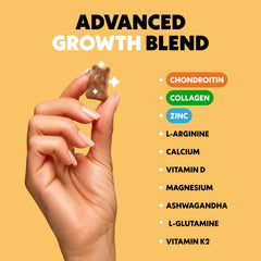 Wellanova Height Growth Gummies close-up of chewy texture and vitamins