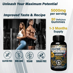 WellBoost Creatine Gold vegan symbol on packaging.