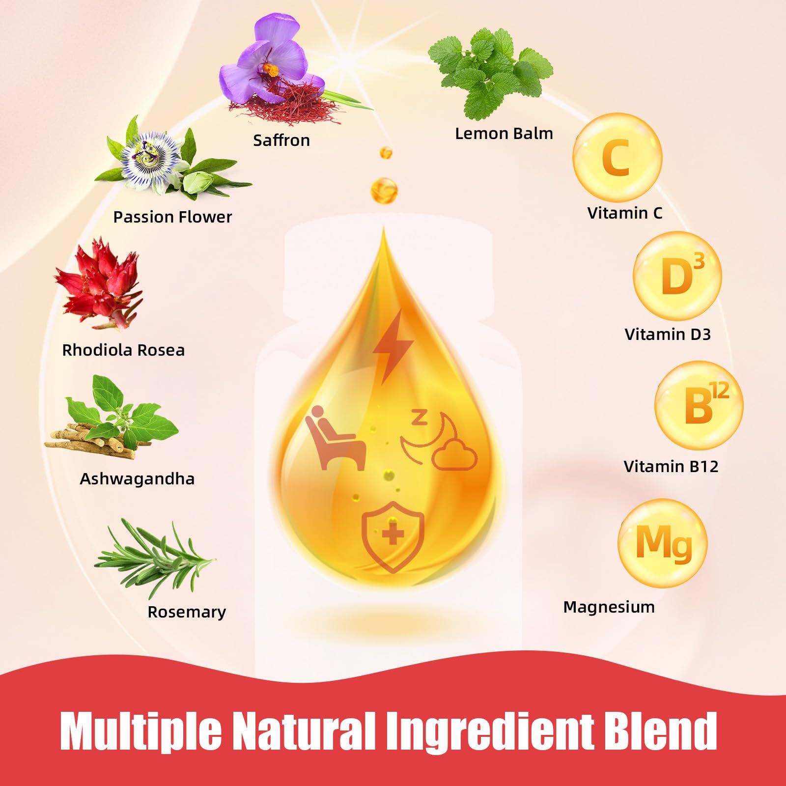 Wellcatcher Saffron Gummies vegan and sugar-free badge visible