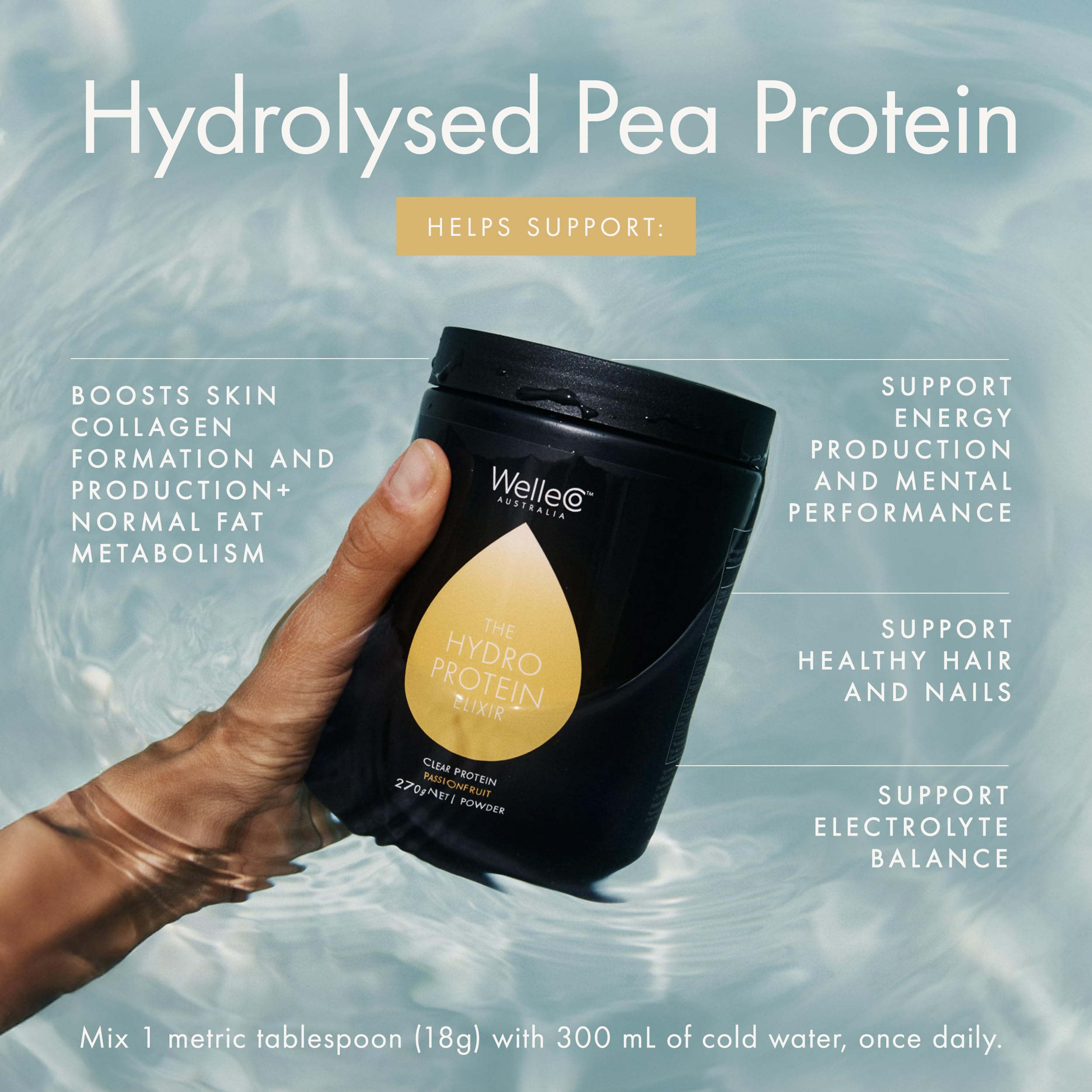 Hydration and energy boost from WelleCo HydroProtein Elixir during workout