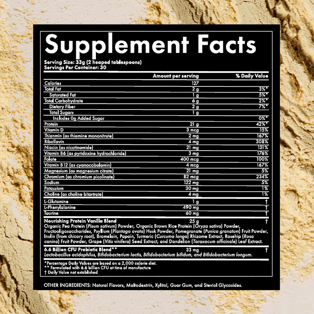 WelleCo vanilla protein powder bag close-up for premium nutrition