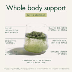 Antioxidant-rich ingredients like acai emphasize WelleCo Super Elixir's skin-support benefits.