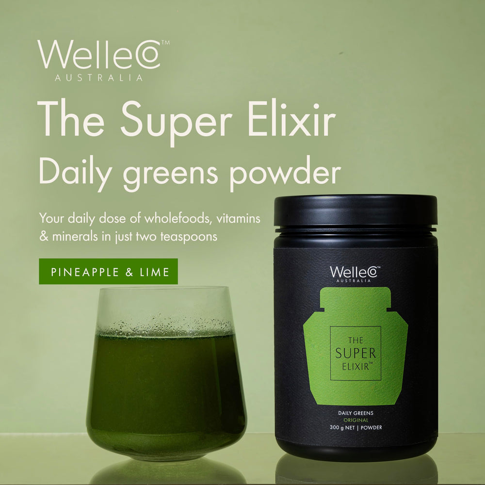 WelleCo Lemon Ginger flavor powder jar ready for quick energy boosts