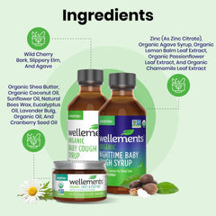 Wellements organic chest and foot rub container with eucalyptus lavender aroma for soothing massage.