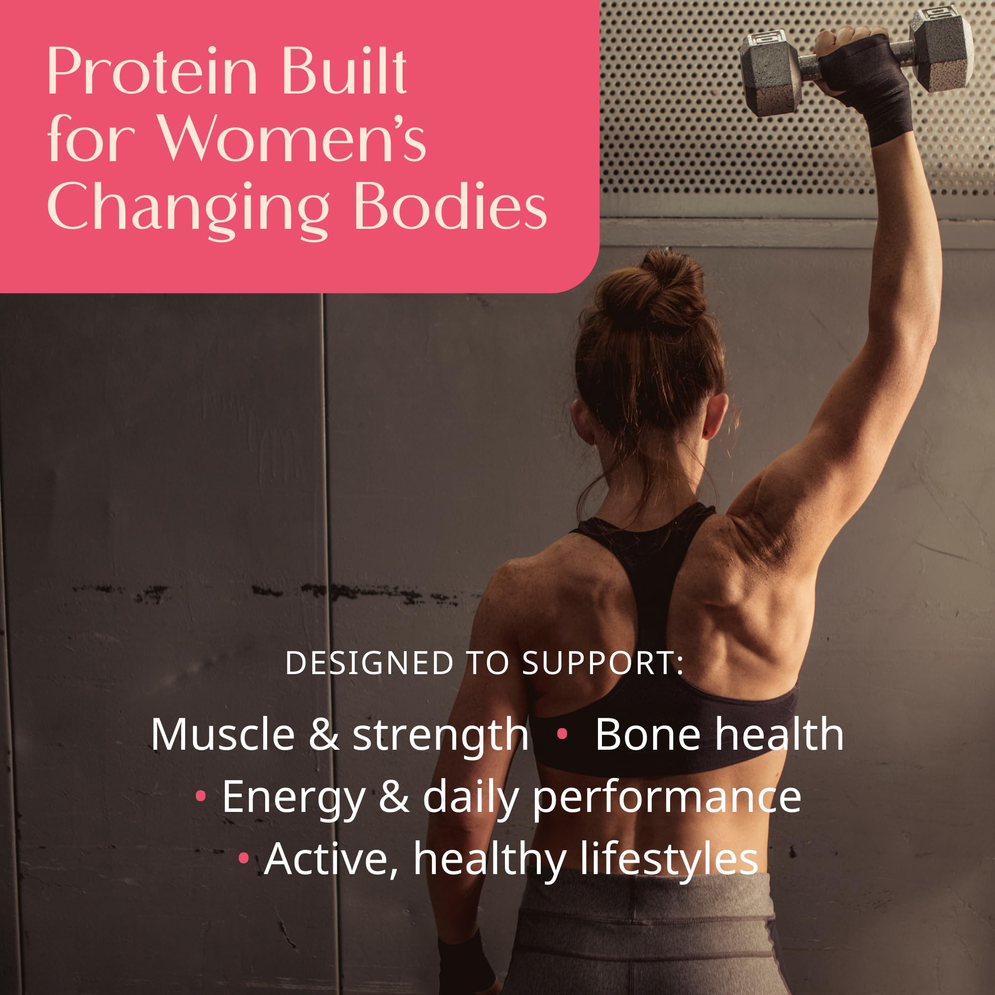 Wellena Her Protein dairy-free ingredients list indicating allergen-conscious nutrition.