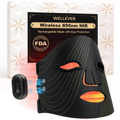 WELLEVER red light mask with wireless battery for cordless at-home skincare
