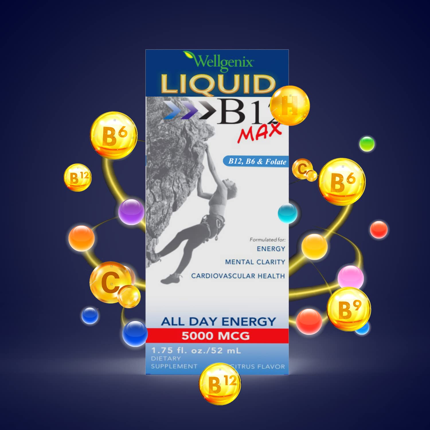 Wellgenix B12 Max Liquid under-tongue dose demonstrates easy sublingual administration