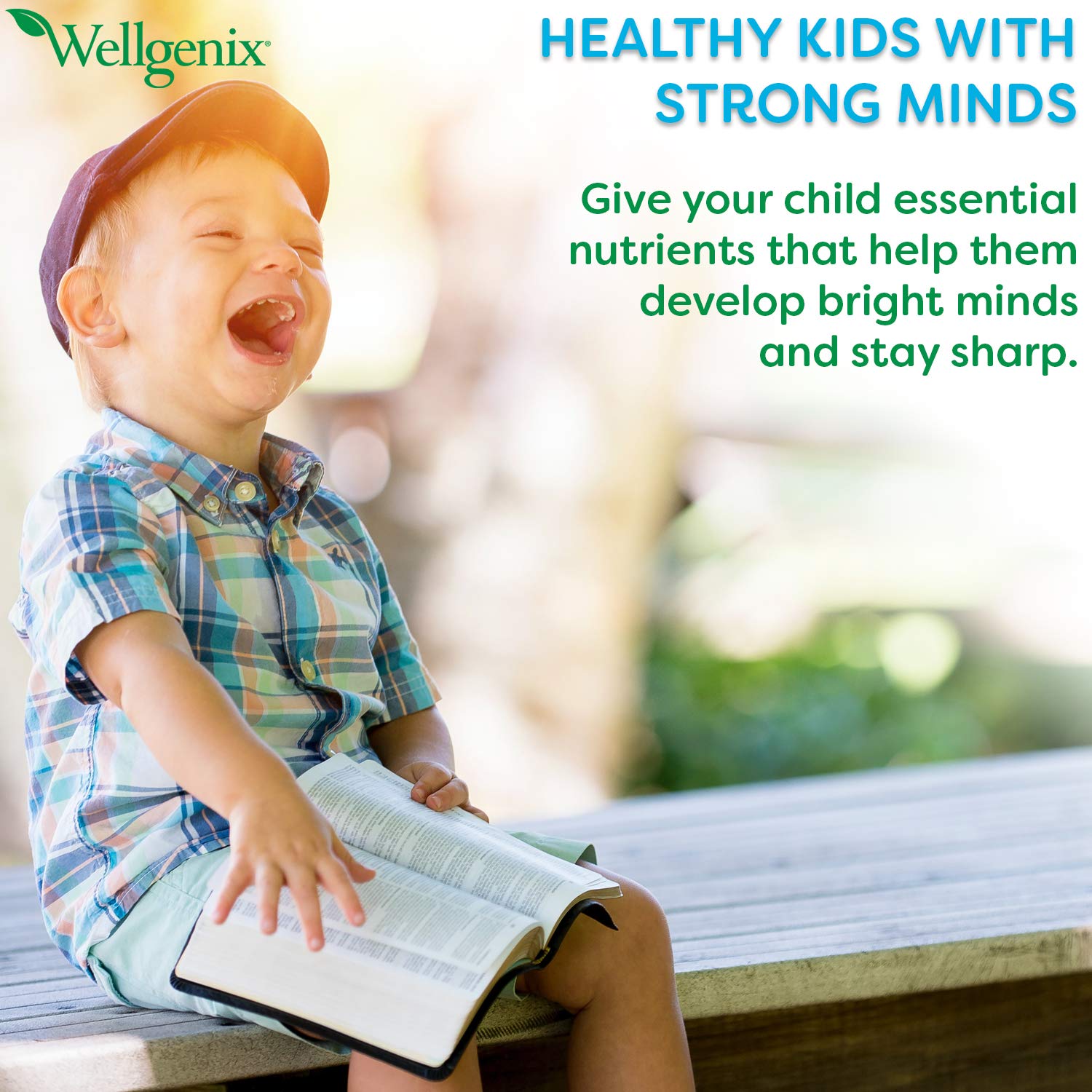 Wellgenix Balanced Essentials Kids transparent label highlights ingredient sources