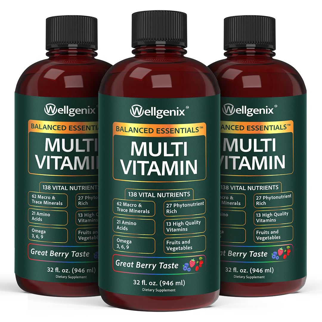 Wellgenix Balanced Essentials bottle front showing berry flavor for daily nutrition