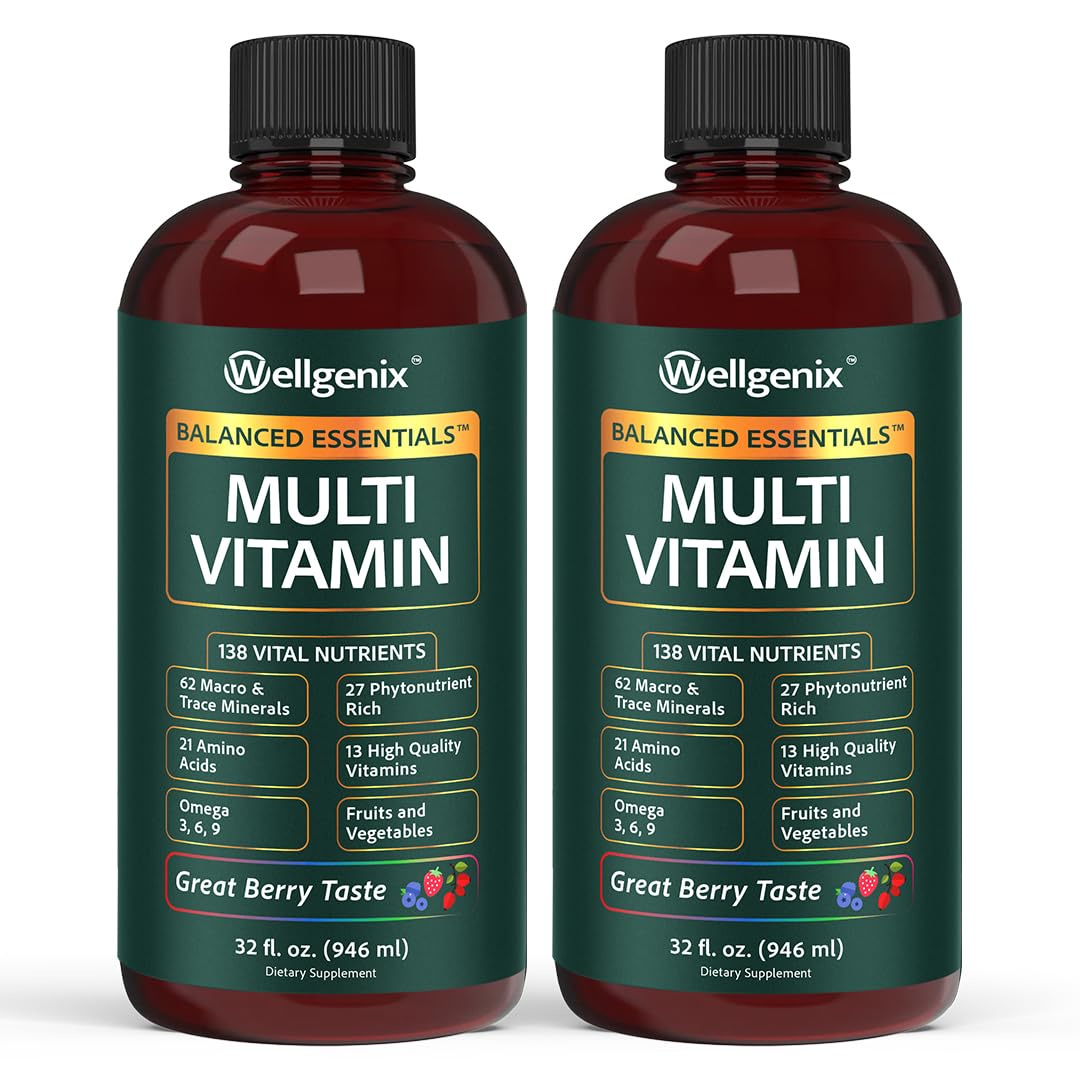 Wellgenix Balanced Essentials bottle front displaying natural berry flavor and label clarity.