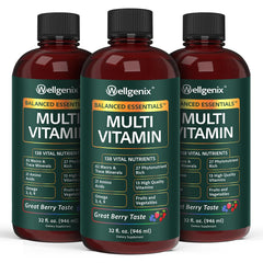 Wellgenix Balanced Essentials bottle front showing berry flavor for daily nutrition
