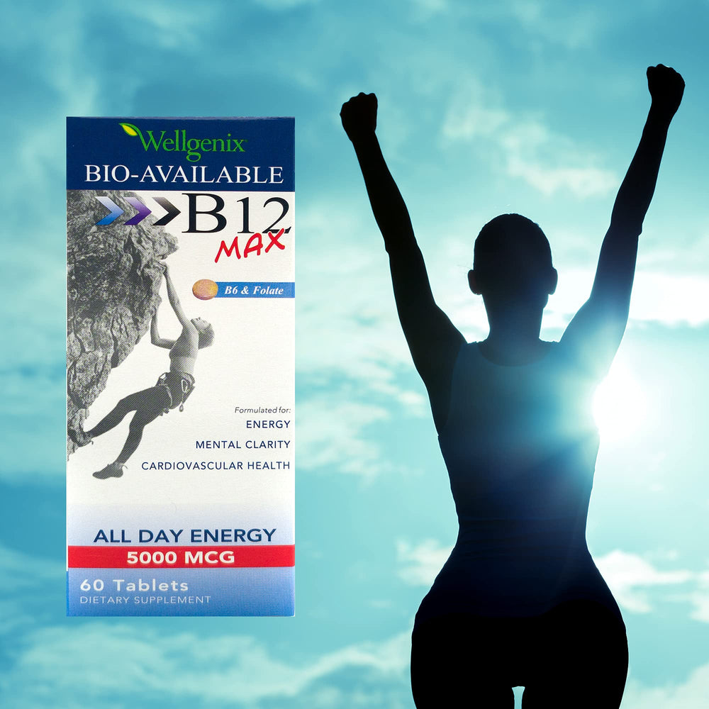 Wellgenix bio-available ingredients label highlights B12 B6 and folate.