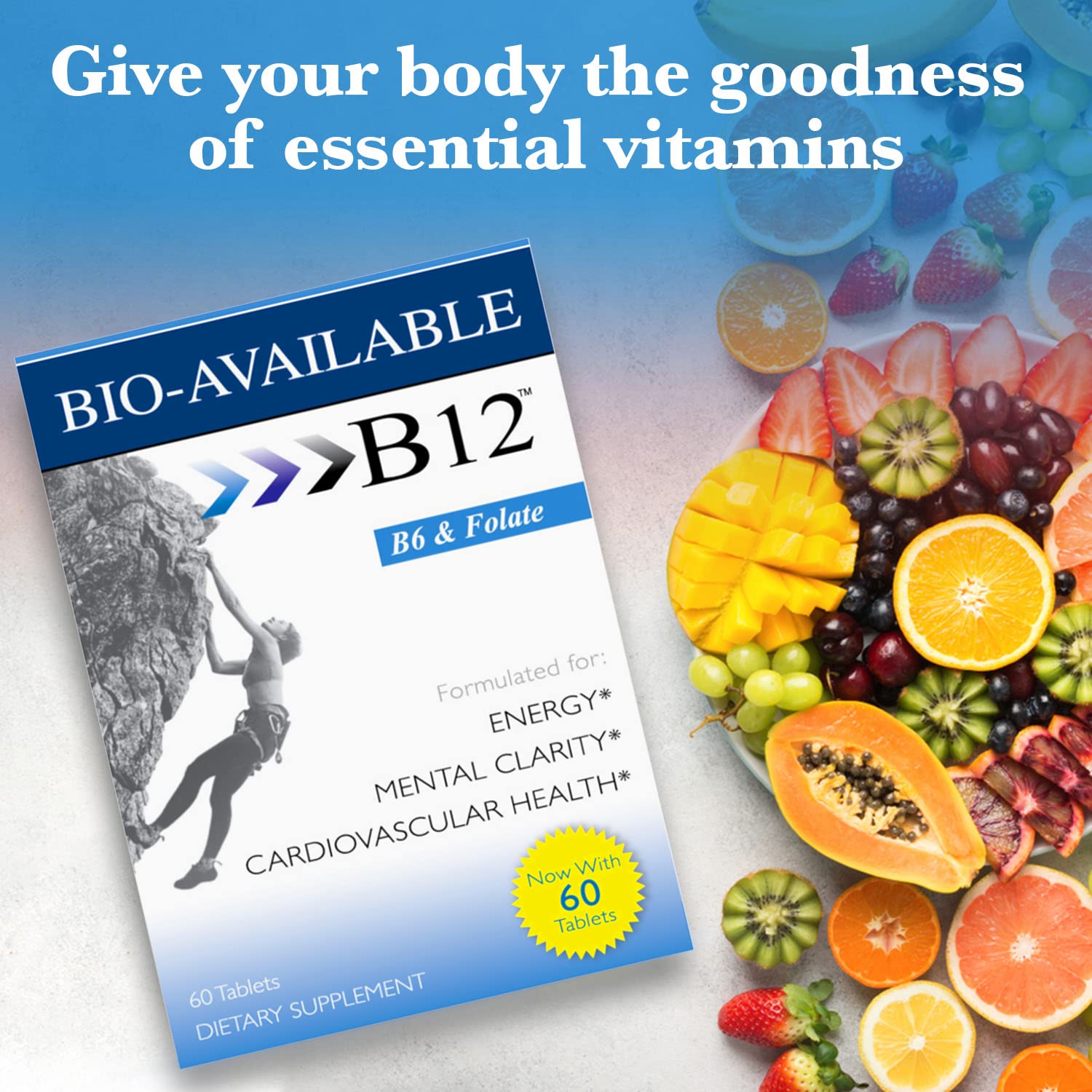 Wellgenix Bio sublingual B12 tablet dissolving under tongue for fast absorption.