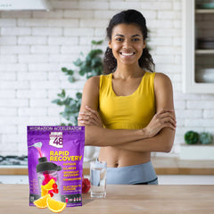 Wellgenix Hydrate48 vegan label on packaging for plant-based hydration.