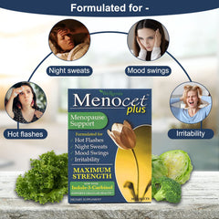 Wellgenix Menocet Plus bottle closeup showing capsules for easy daily use.