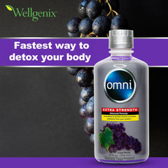 Wellgenix Omni Cleansing Drink bottle pouring shows easy-use ritual for on-the-go detox