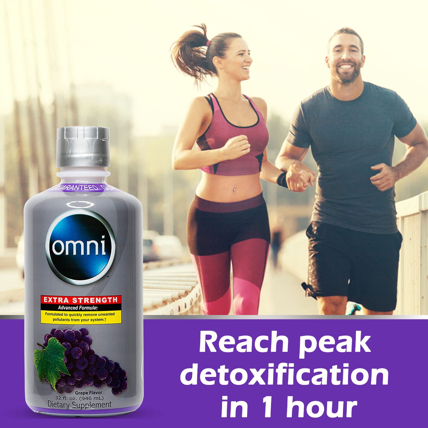 Wellgenix Omni Cleansing Drink label closeup communicates vitamin-rich formula for replenishment