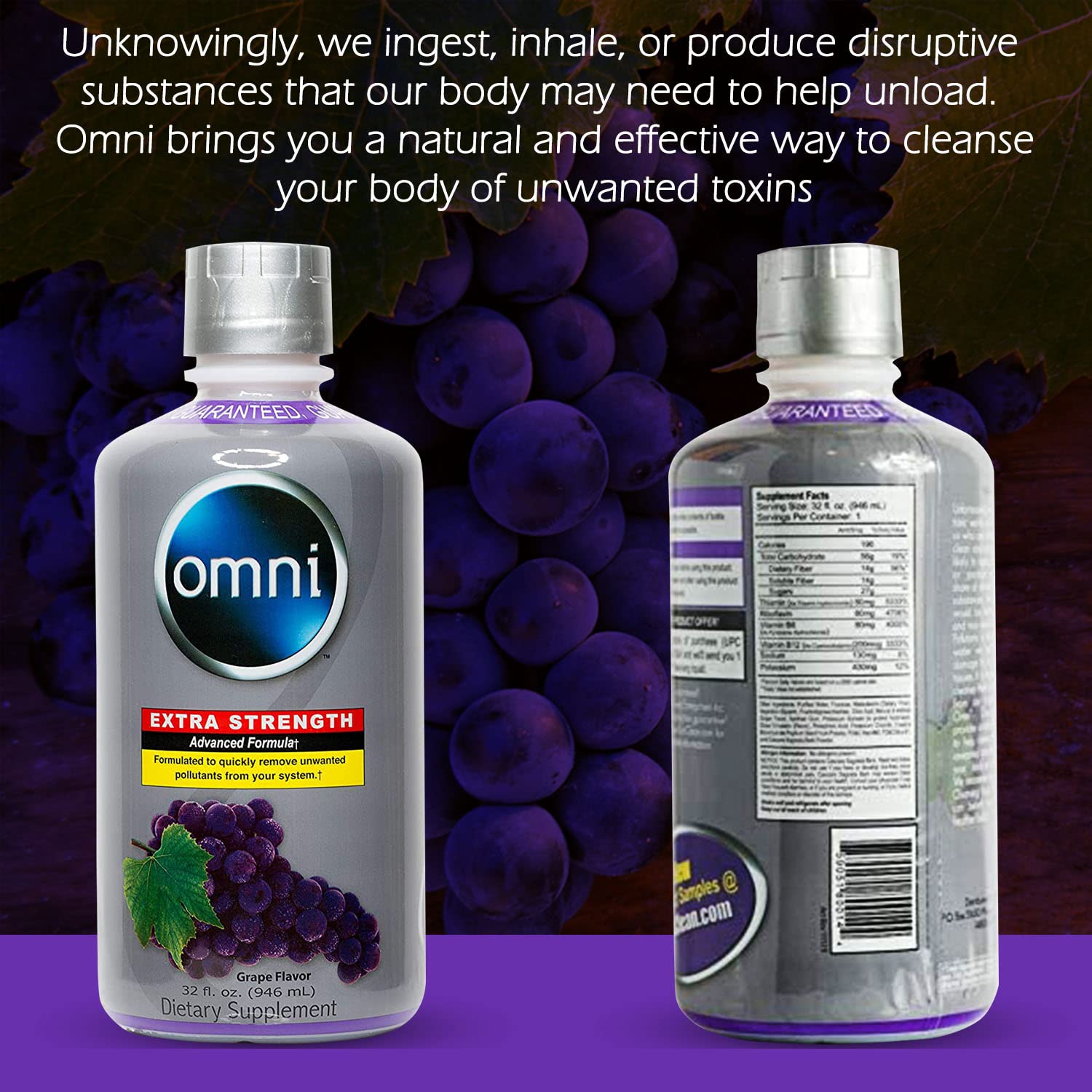 Wellgenix Omni Cleansing Drink packaging on shelf emphasizes premium detox solution