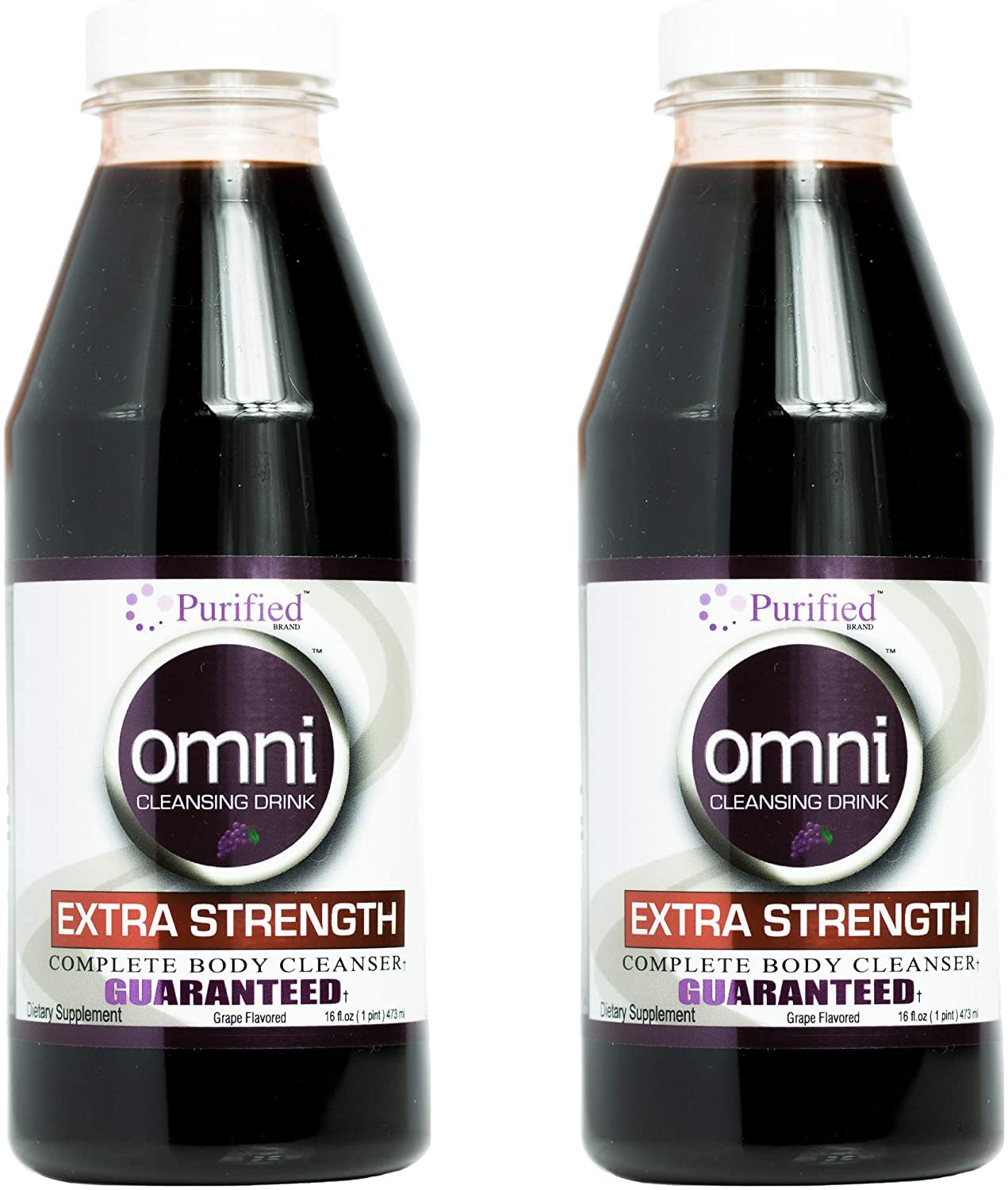 Wellgenix Omni Detox bottle front view with grape flavor and clean label for quick cleanse.