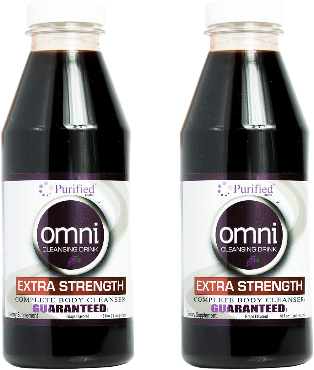 Wellgenix Omni Detox bottle front view with grape flavor and clean label for quick cleanse.