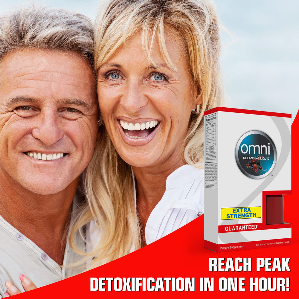 Wellgenix Omni Detox Drink beside glass, suggesting daily balance and routine.
