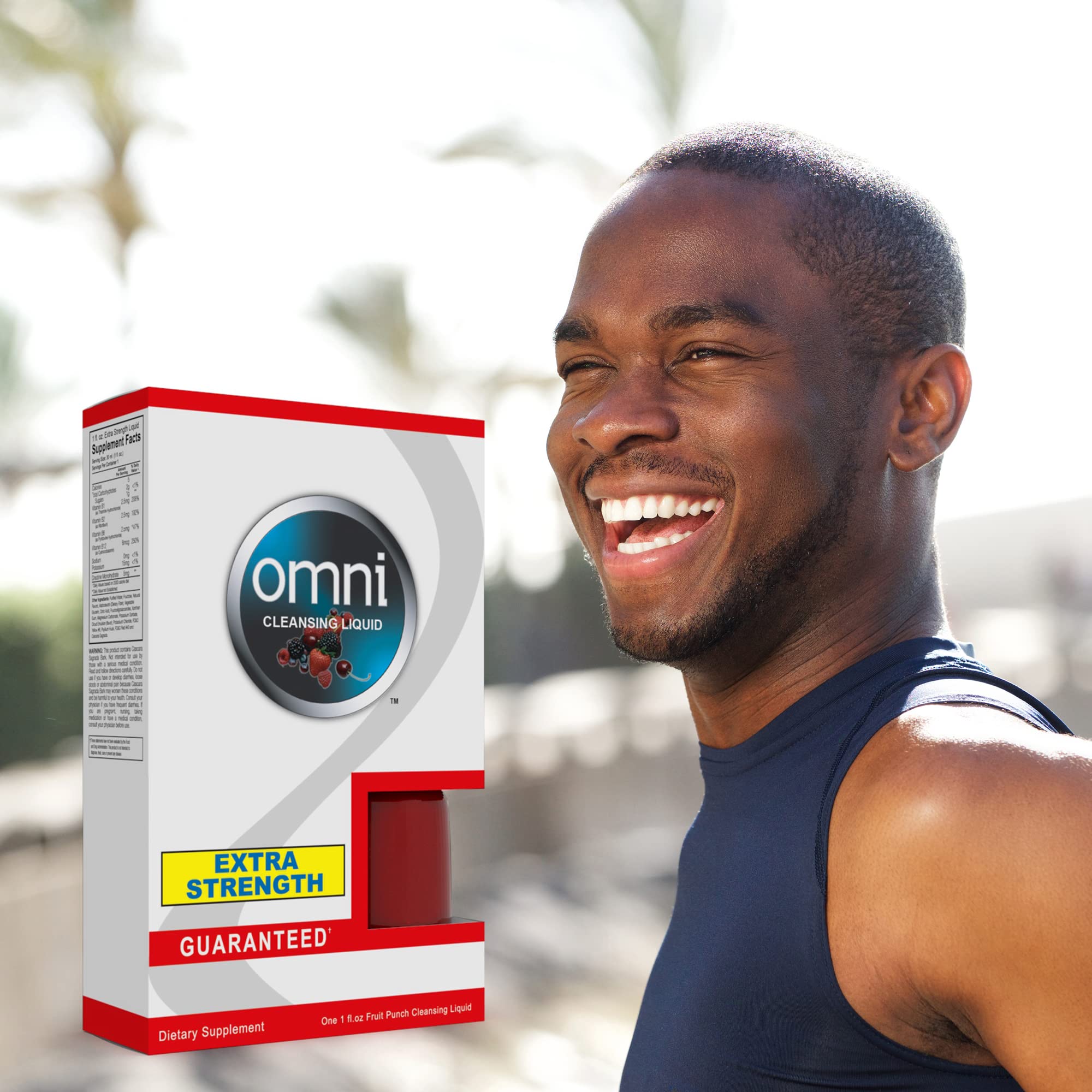 Wellgenix Omni Detox Drink label close-up showing vitamin content and quality.