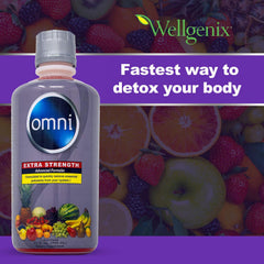 Wellgenix Omni Detox liquid pour ready to mix for a quick detox routine