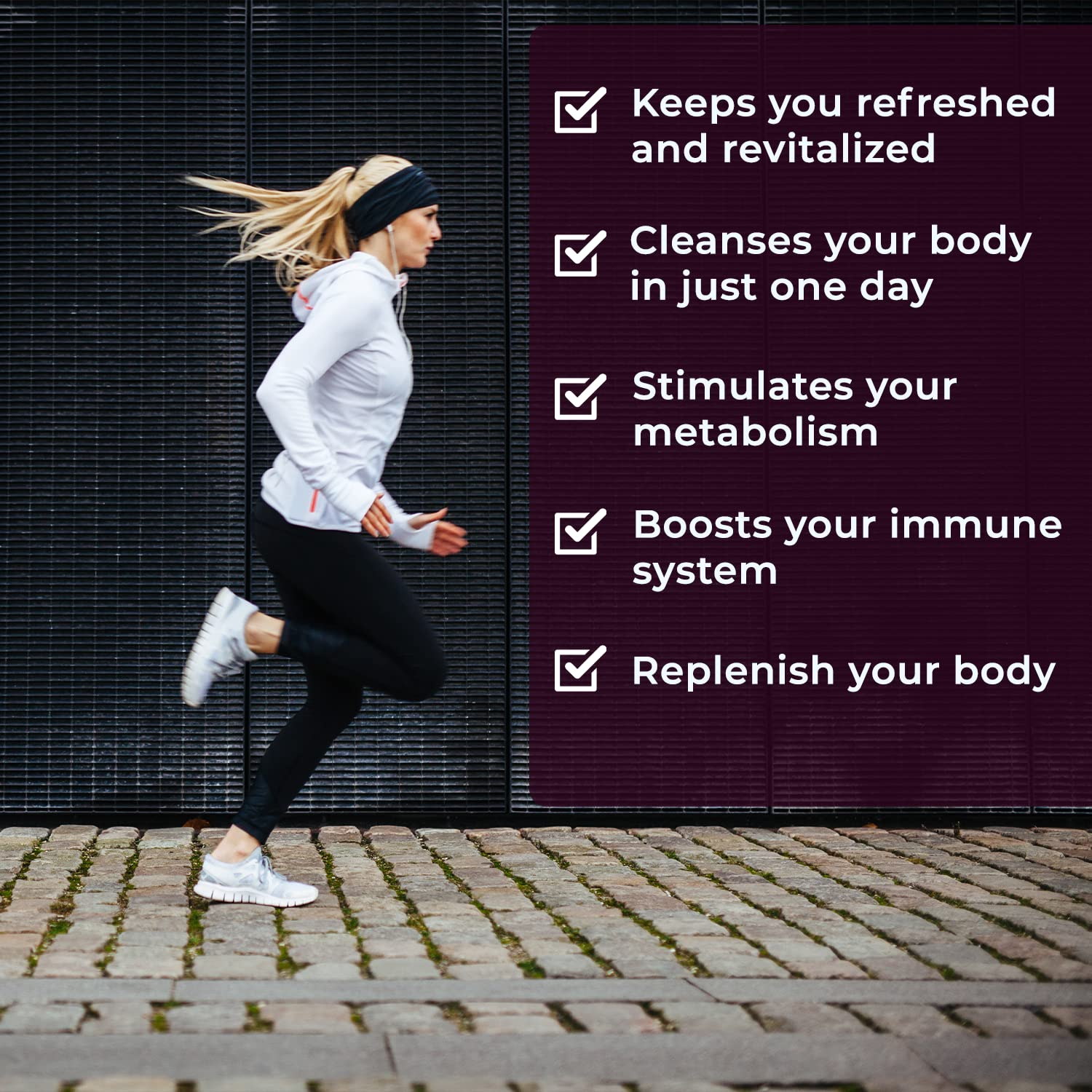 Wellgenix Omni Detox being poured into a glass showing an easy, on-the-go cleansing ritual.