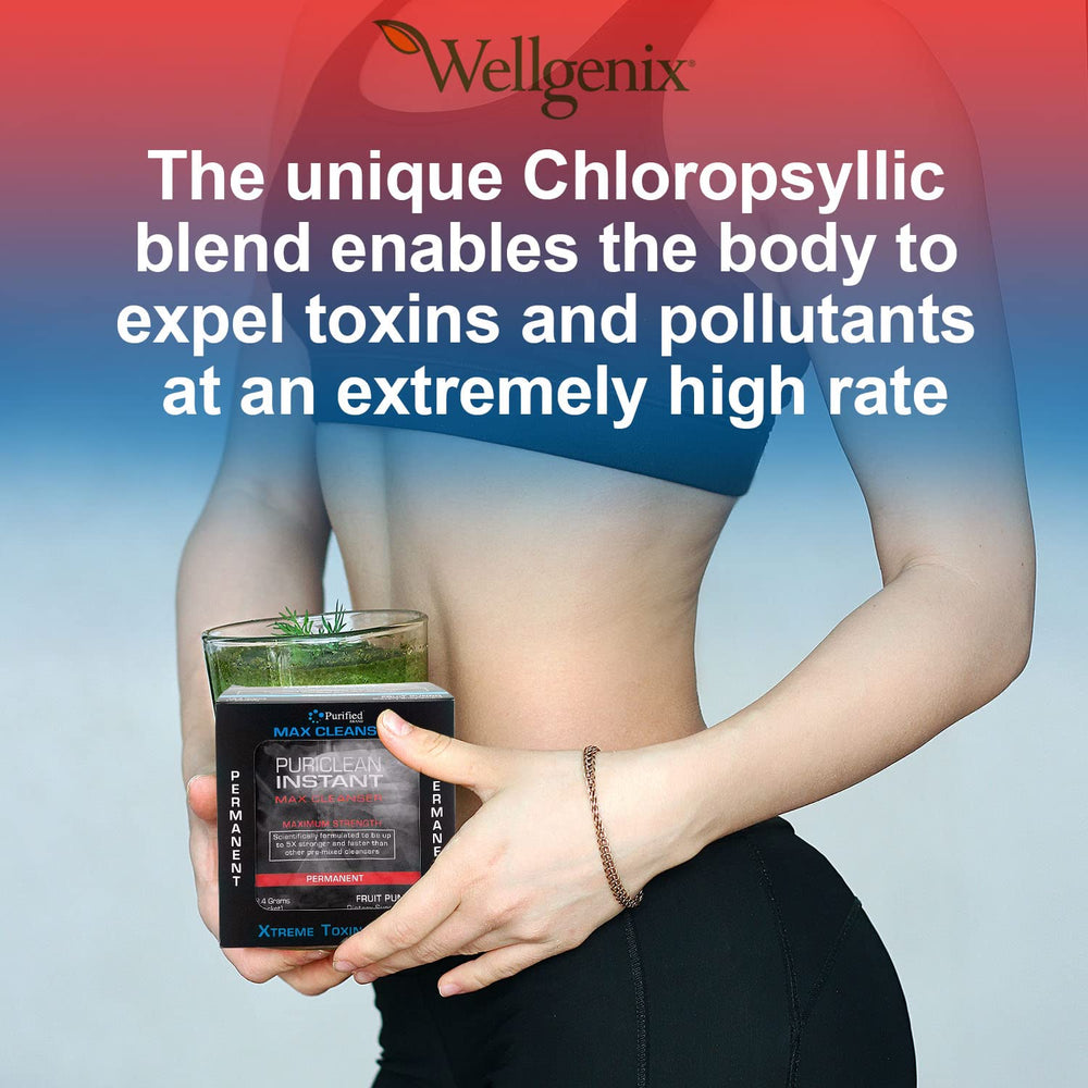 Wellgenix Puriclean Instant Max Cleanser digestive-support scene illustrating full-body cleanse concept.