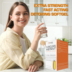 Wellgenix Puriclean instant softgel label closeup highlights key herbs