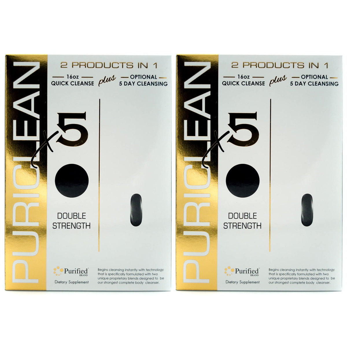 Wellgenix Puriclean X5 bottle and glass ready for a quick 16-ounce detox
