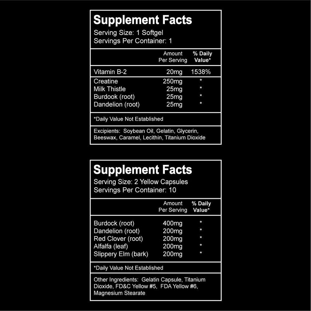 Close-up of Wellgenix Puriclean X5 green and yellow capsules for dual-day cleanse