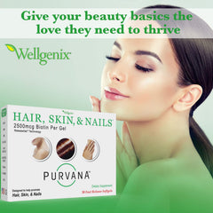 Wellgenix Purvana ingredients panel highlights the B-complex and MSM for skin health.