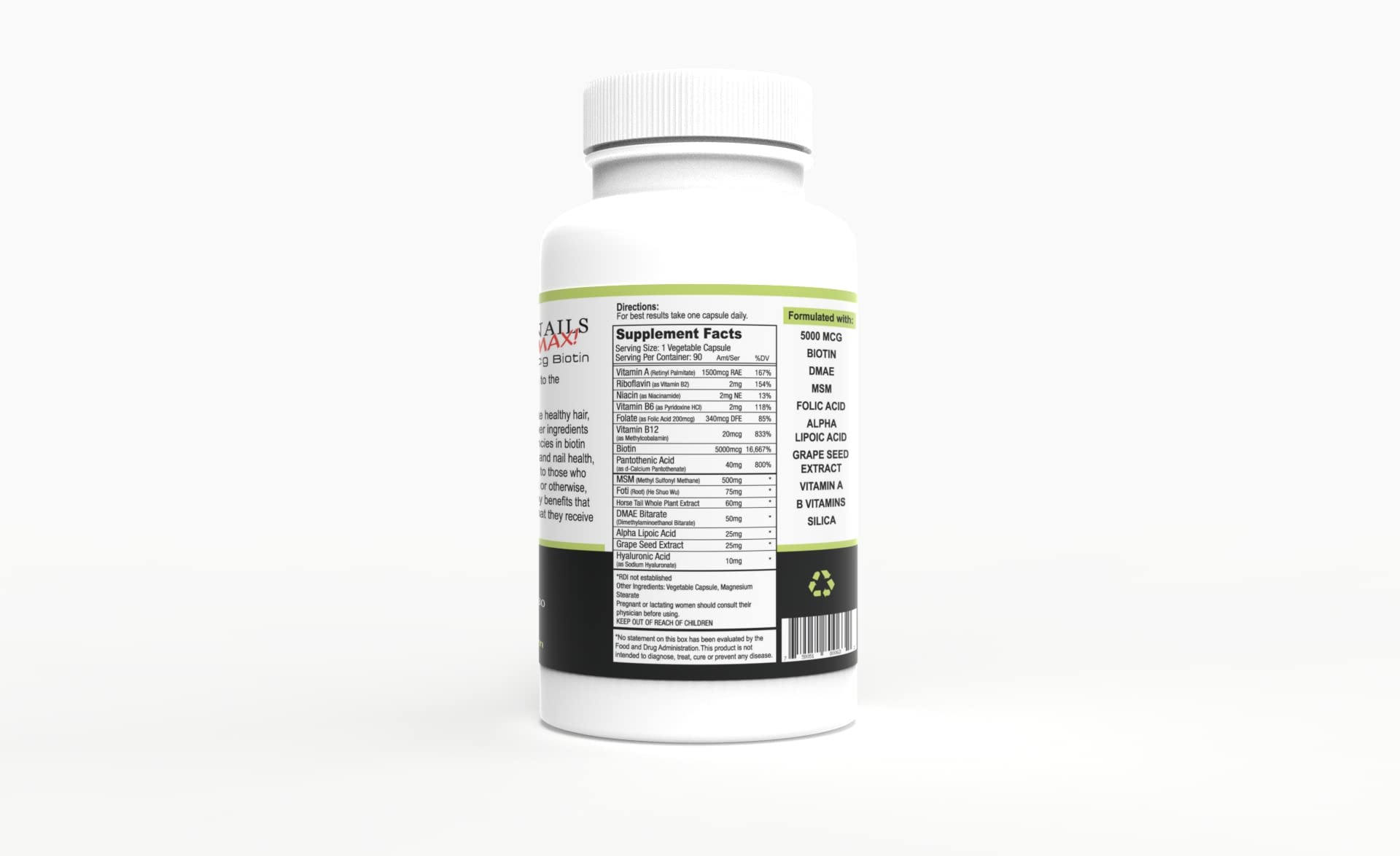 Wellgenix Purvana Max label detail emphasizes transparency with clear supplement facts.