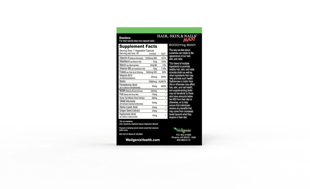 Wellgenix Purvana MAX label-side view supports quick ingredient checks.