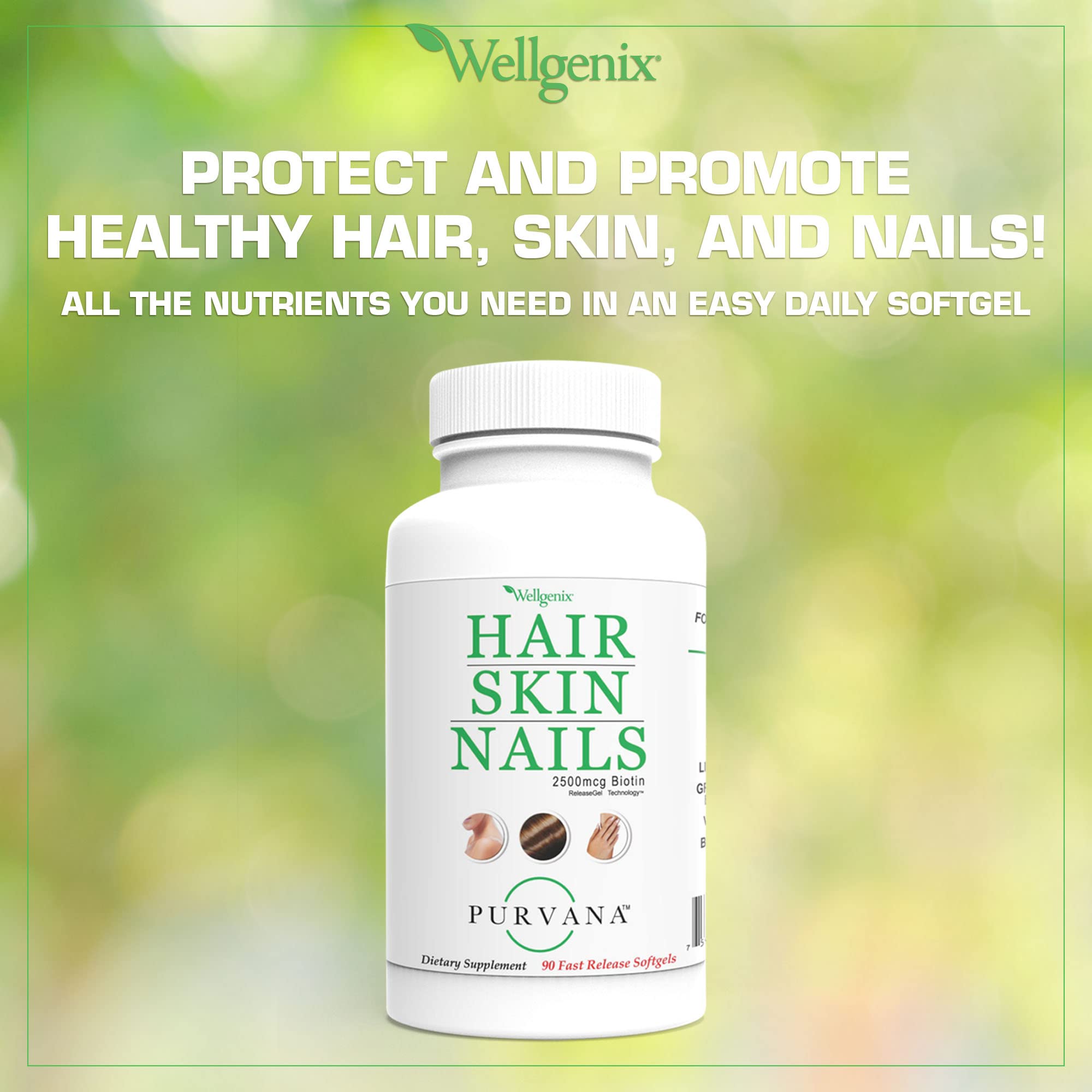 Wellgenix Purvana packaging scene conveys premium, gift-ready beauty support.